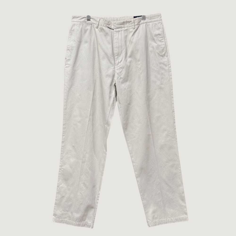 Cremieux Chino Pants Mens 36x30 Khaki Classics Flat Front Straight Leg Trousers